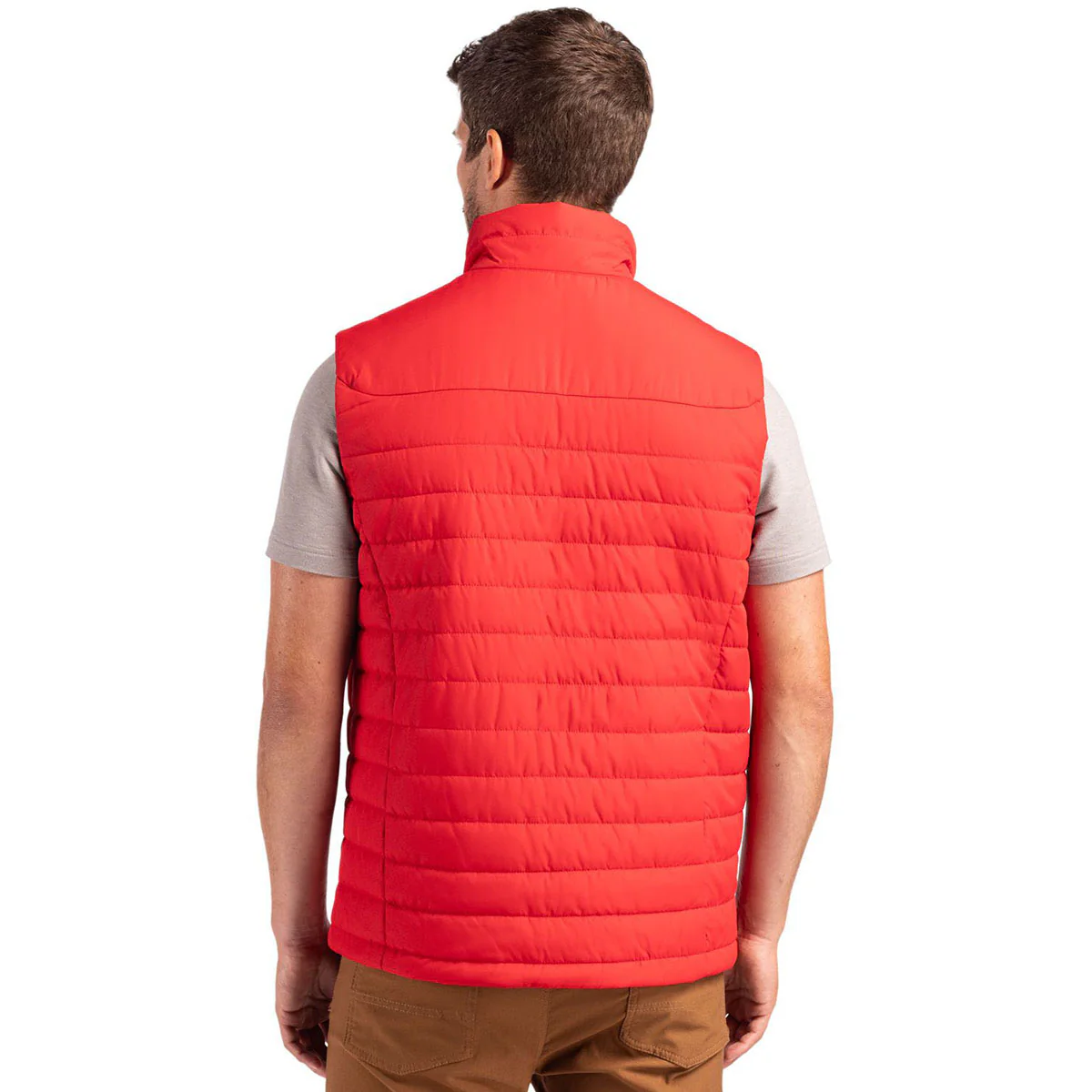 Clique Men's Red Elevation Eco Full Zip Puffer Vest - Image 4