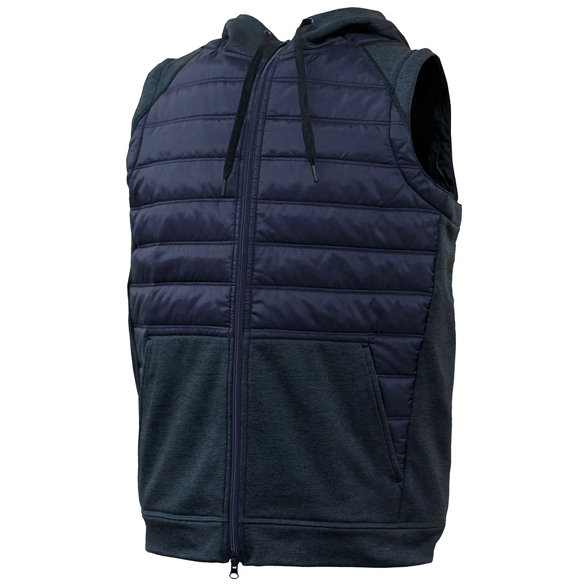 BAW Unisex Navy/Heather Black 2-in-1 Puffer Jacket - Image 2