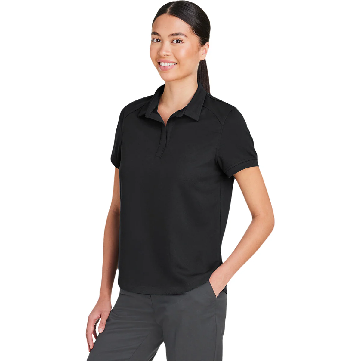 North End Women's Black Express Tech Performance Polo - Image 6