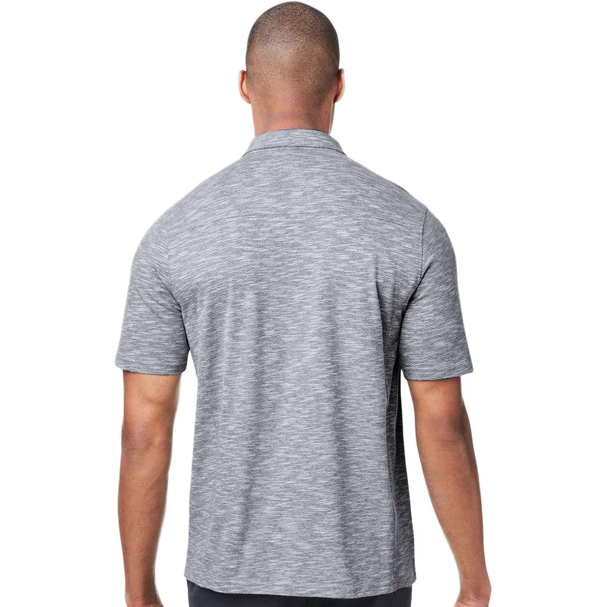 North End Men's Classic Navy Heather Eclipse Jacquard Polo - Image 4