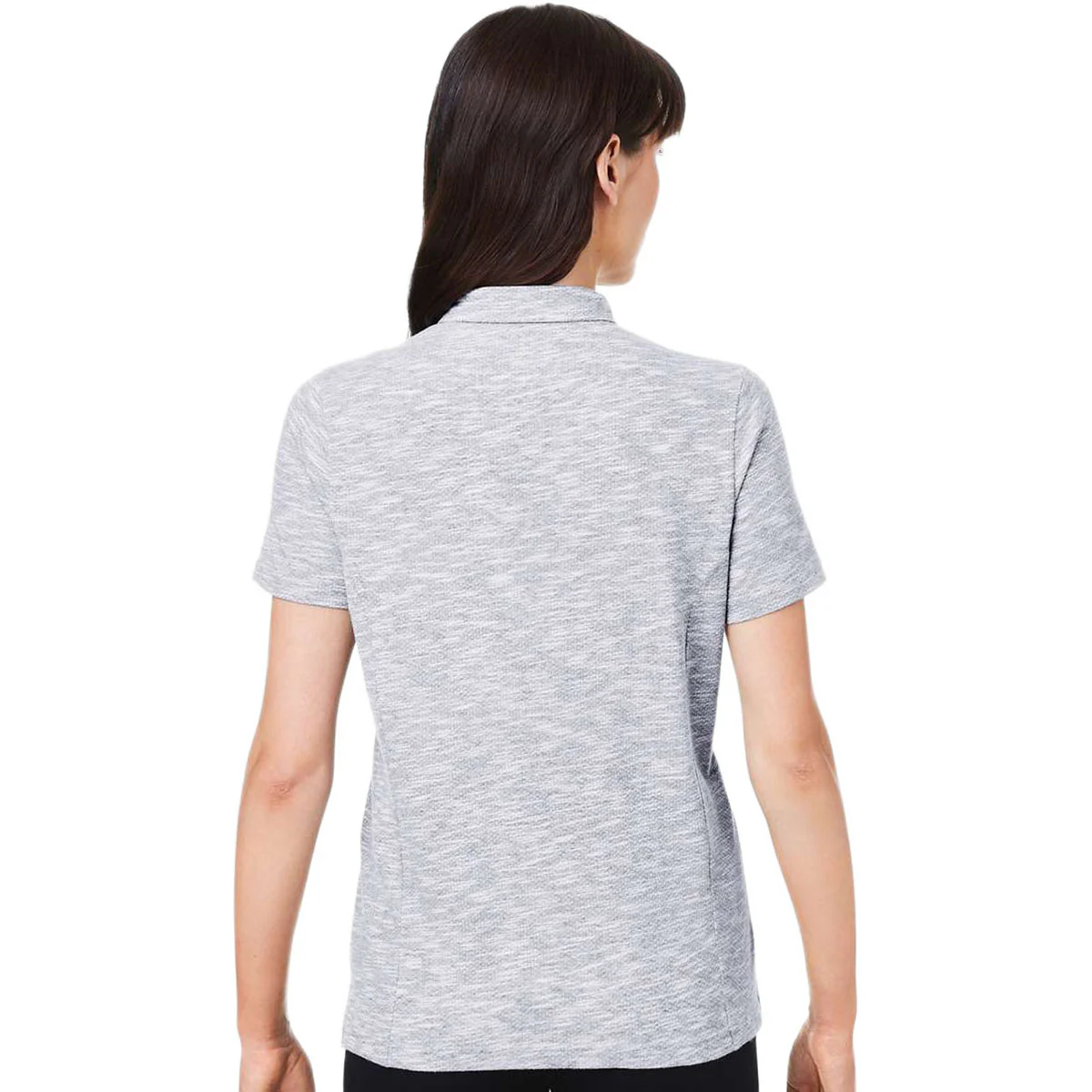 North End Women's Platinum Heather Eclipse Jacquard Polo - Image 4