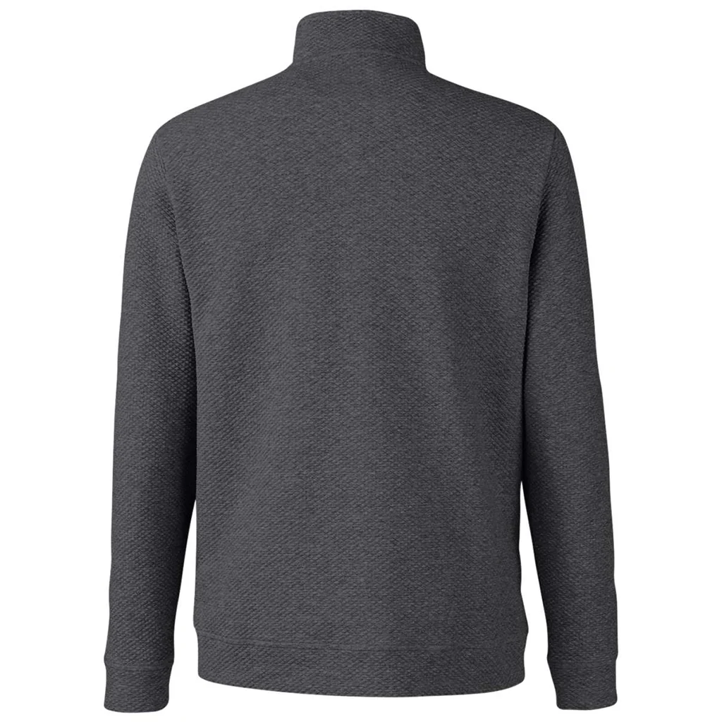 North End Men's Black Heather Spirit Textured Quarter-Zip Pullover - Image 3