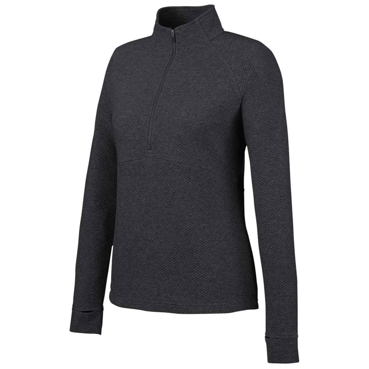 North End Women's Black Heather Spirit Textured Quarter Zip - Image 3