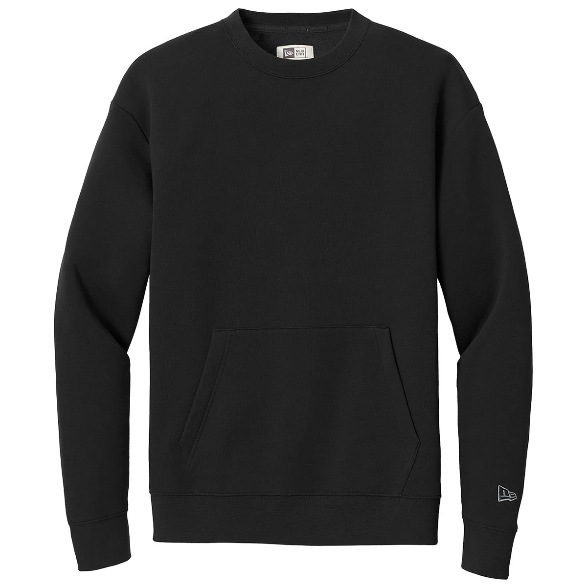 New Era Men's Black Heritage Fleece Pocket Crew