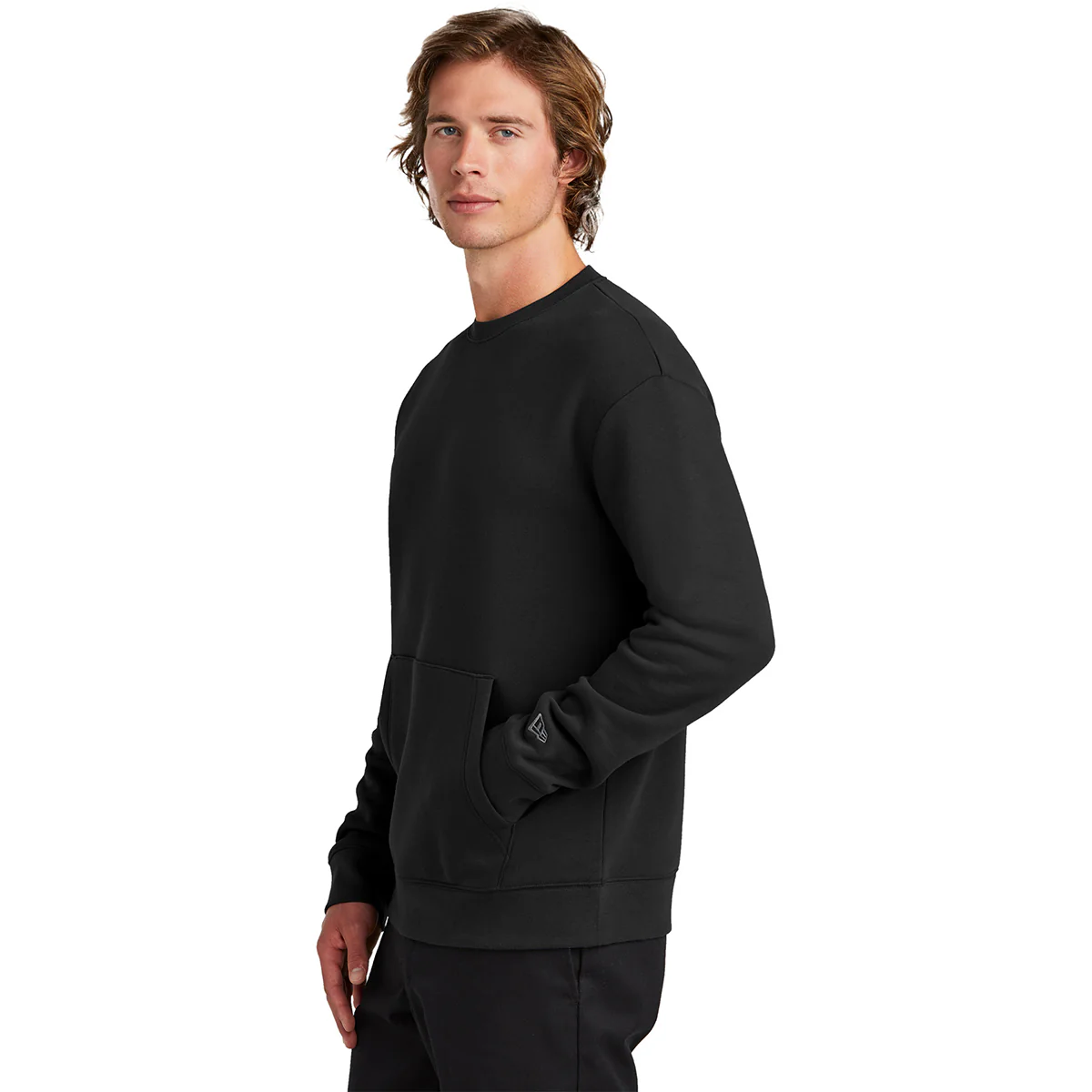 New Era Men's Black Heritage Fleece Pocket Crew - Image 5