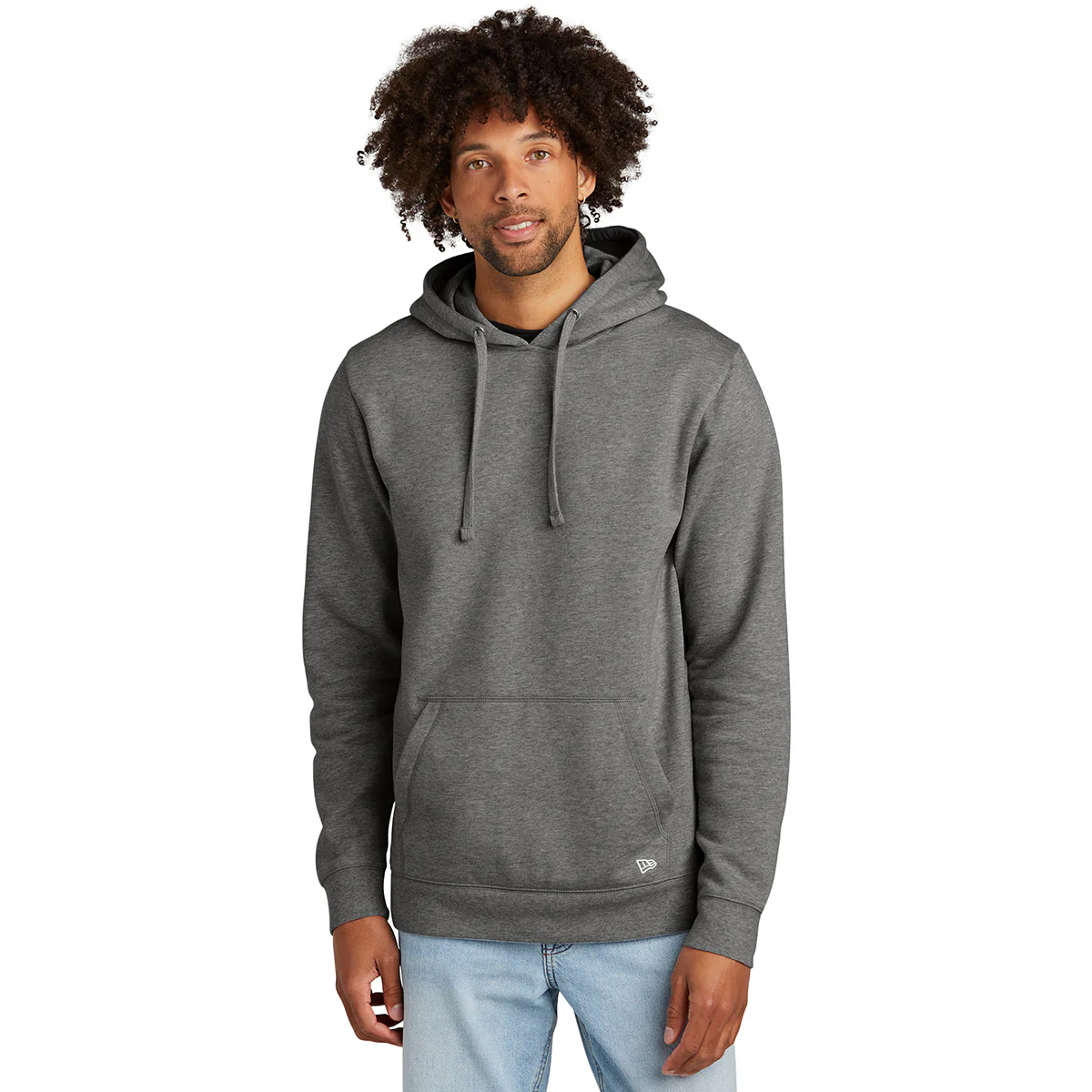 New Era Men's Dark Heather Grey Comback Fleece Pullover Hoodie - Image 3