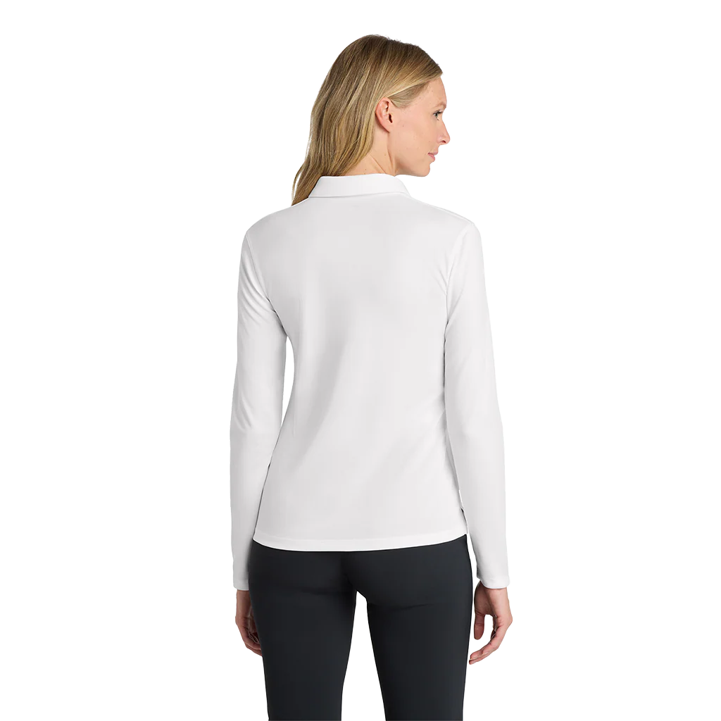 Nike Women's White Dri-FIT Micro Pique 2.0 Long Sleeve Polo - Image 5