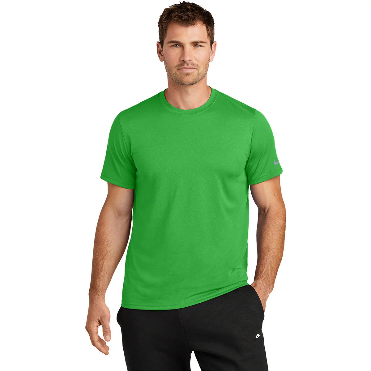 Nike Men's Apple Green Swoosh Sleeve rLegend Tee - Image 3