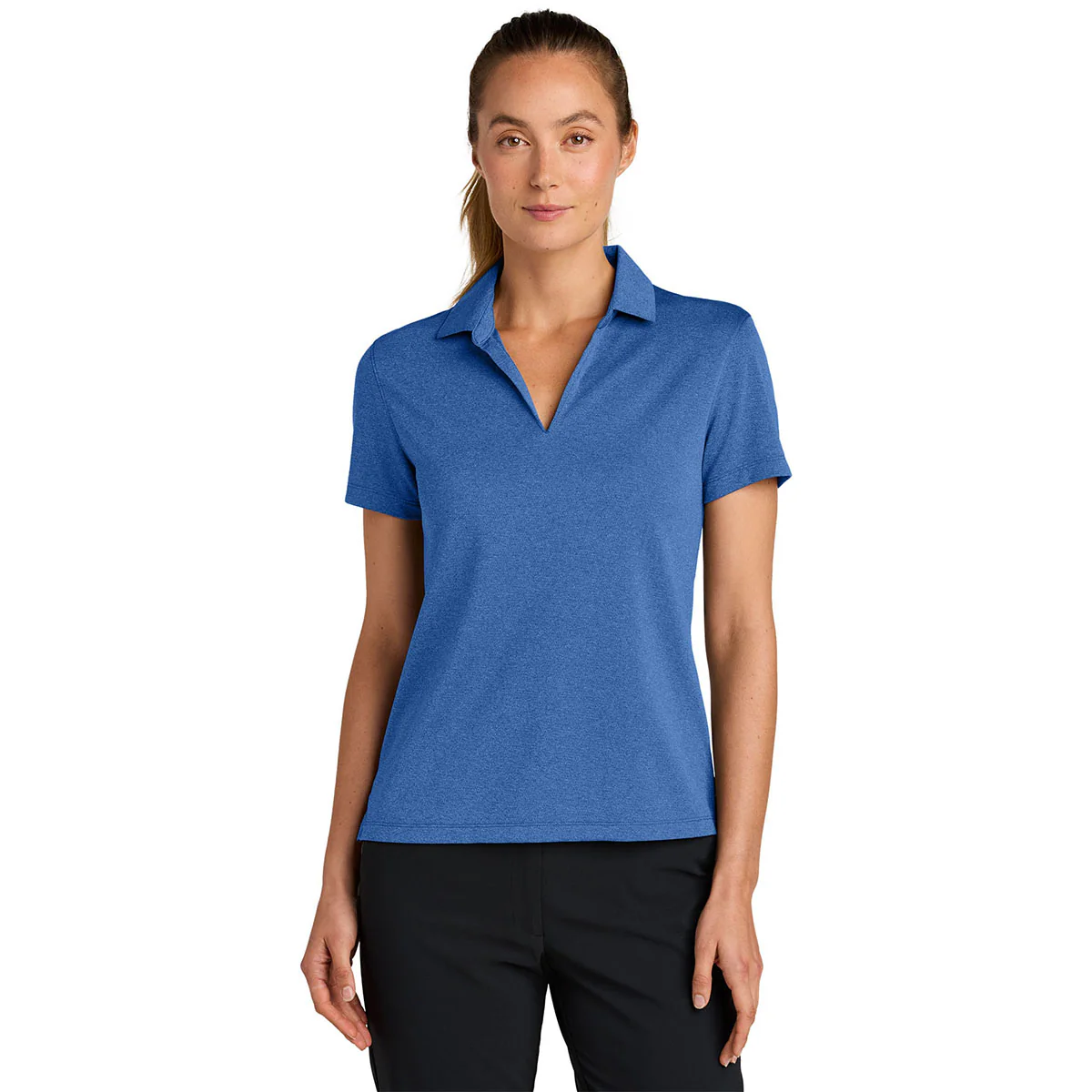 Nike Women's Game Royal Heather Dri-FIT Smooth Heather Polo - Image 3