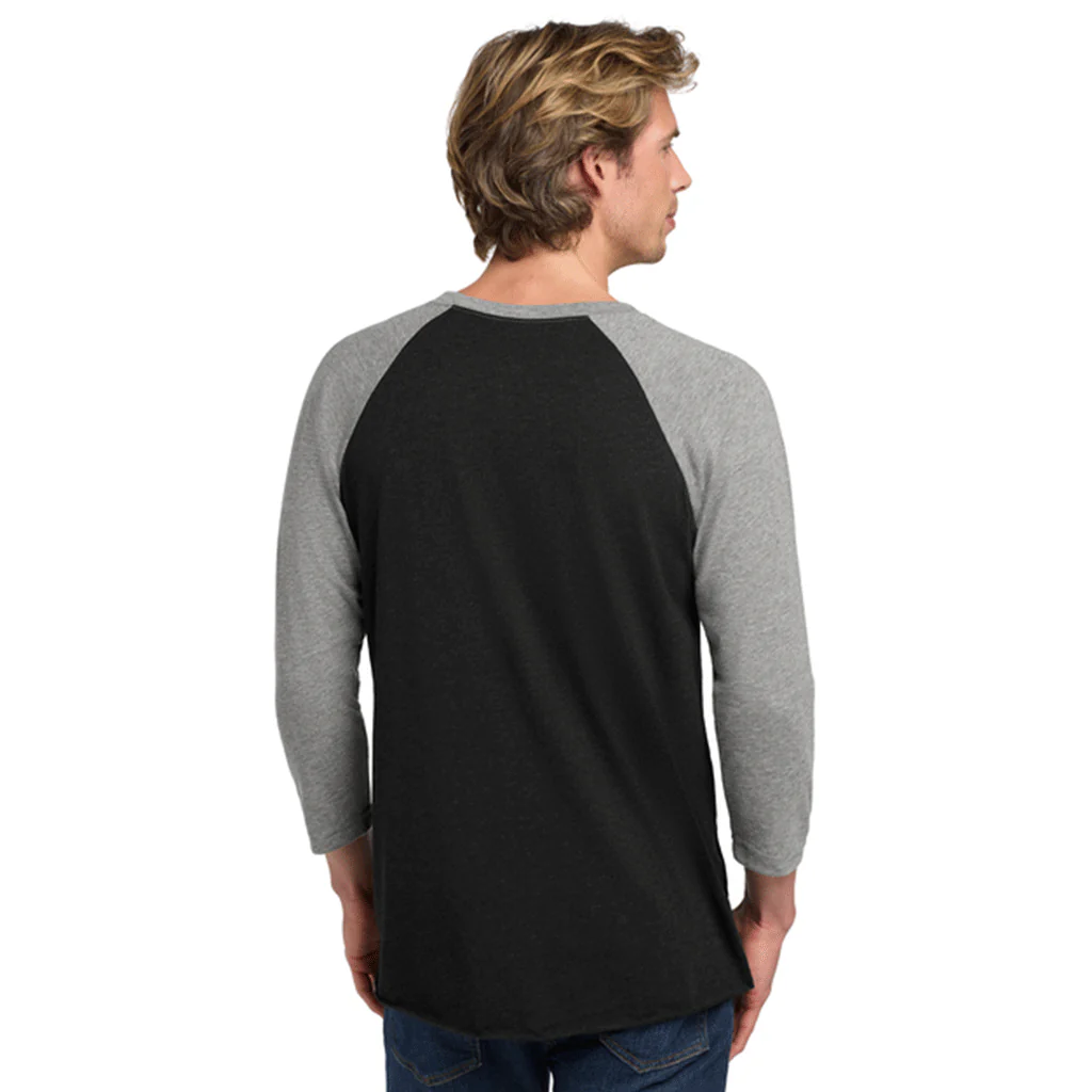 Next Level Apparel Unisex Premium Heather/Vintage Black Tri-Blend 3/4-Sleeve Raglan Tee - Image 4