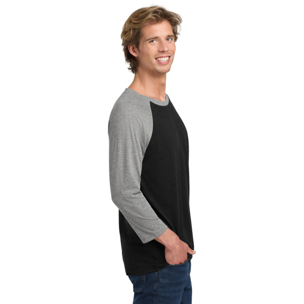 Next Level Apparel Unisex Premium Heather/Vintage Black Tri-Blend 3/4-Sleeve Raglan Tee - Image 5