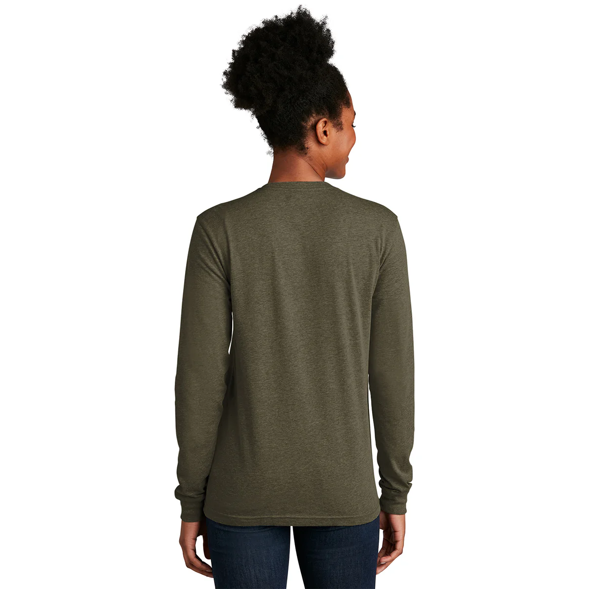 Next Level Apparel Unisex Military Green CVC Long Sleeve Tee - Image 4