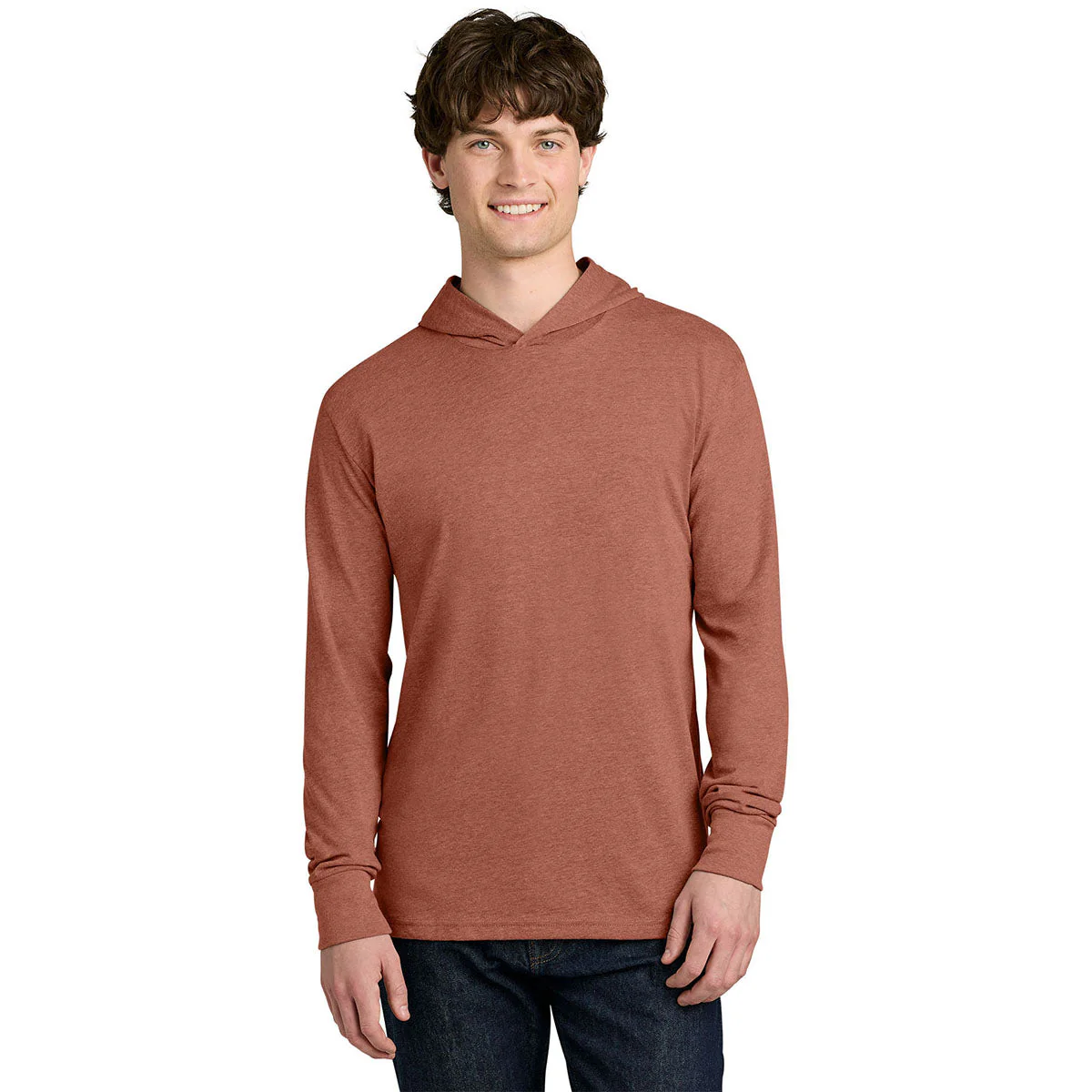 Next Level Men's Heather Redwood Apparel CVC Long Sleeve Hoodie - Image 3