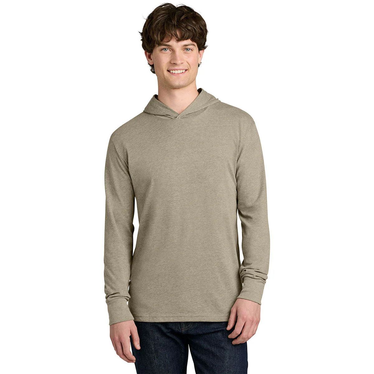 Next Level Men's Heather Tan Apparel CVC Long Sleeve Hoodie - Image 3