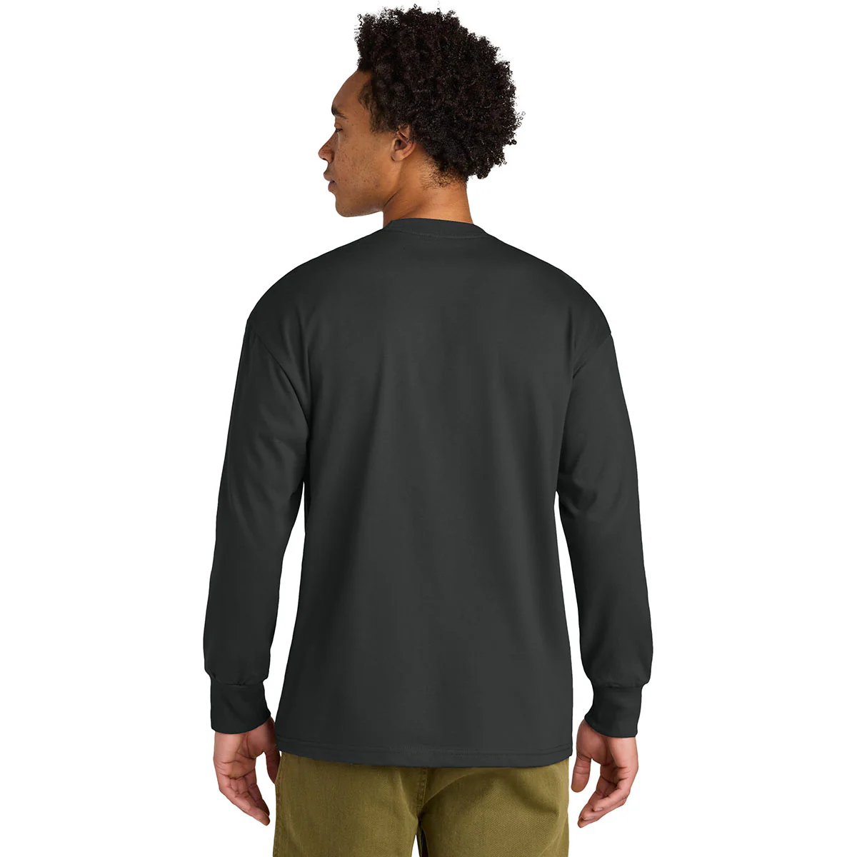 Next Level Men's Graphite Black Heavyweight Long Sleeve Tee - Image 4