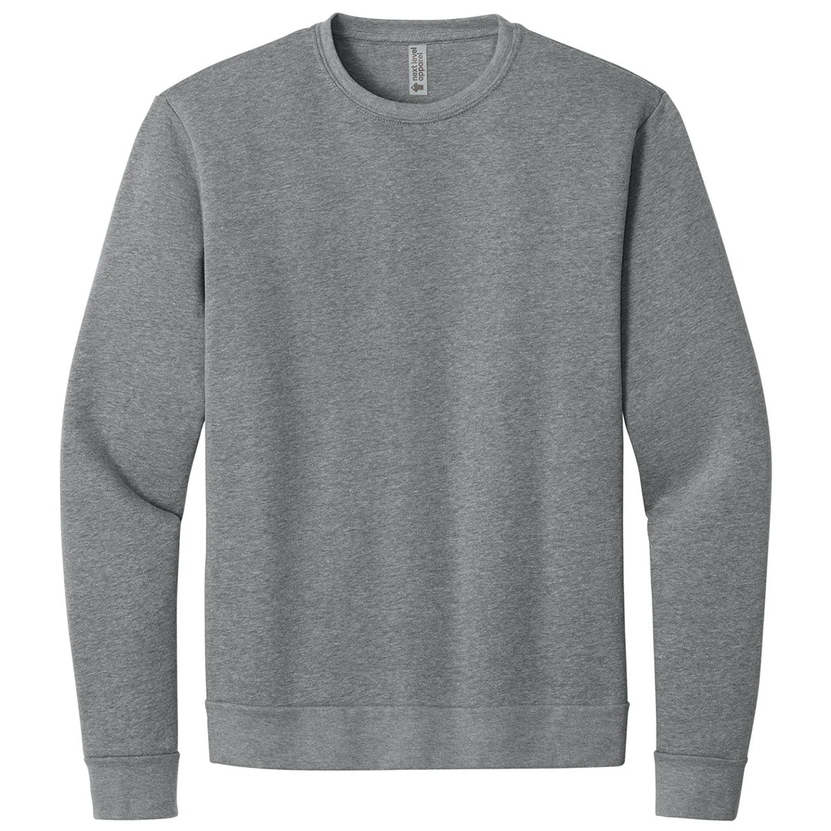 Next Level Men's Heather Gray Apparel Adult Malibu Crewneck Sweatshirt