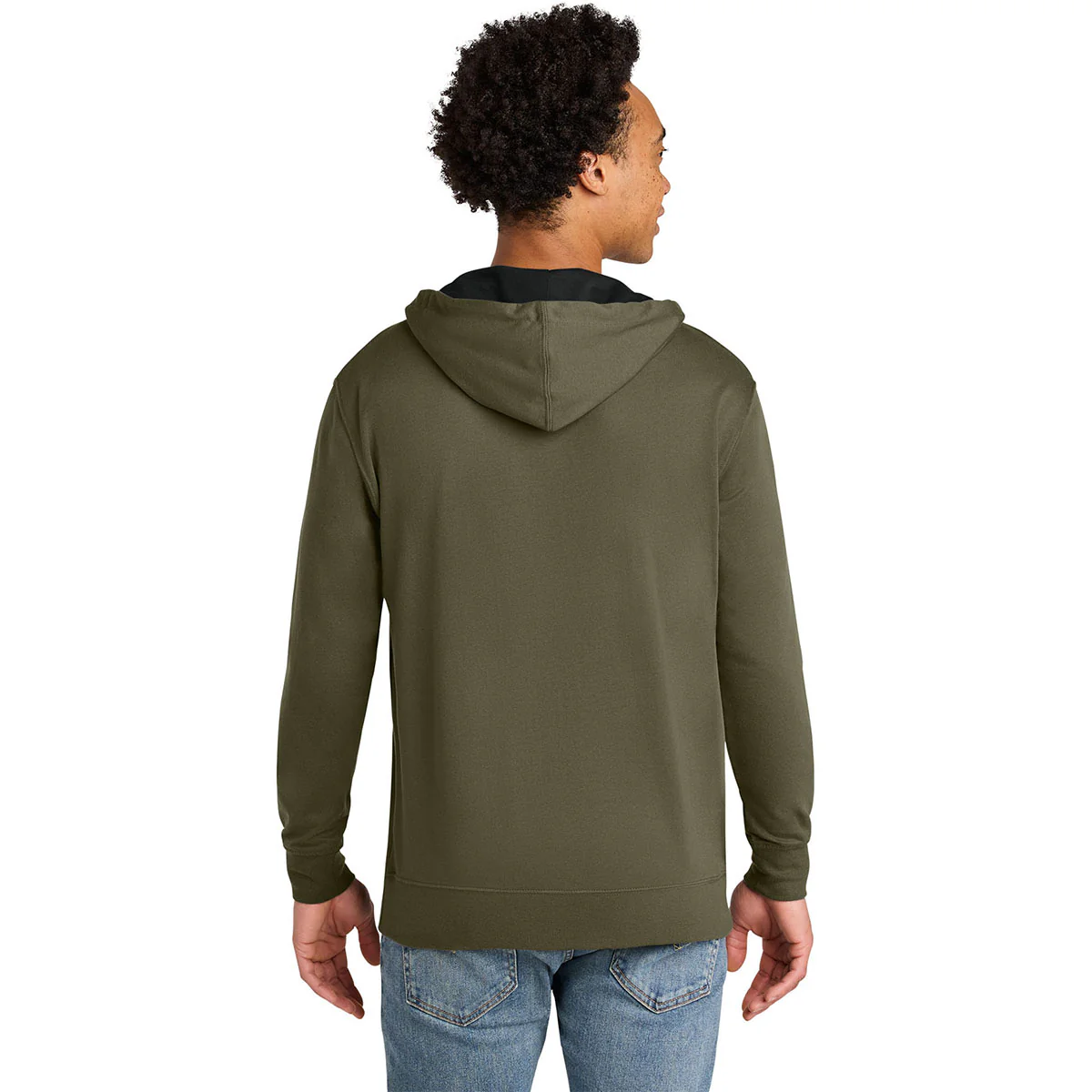 Next Level Men's Military Green/Black Laguna Hoodie - Image 4