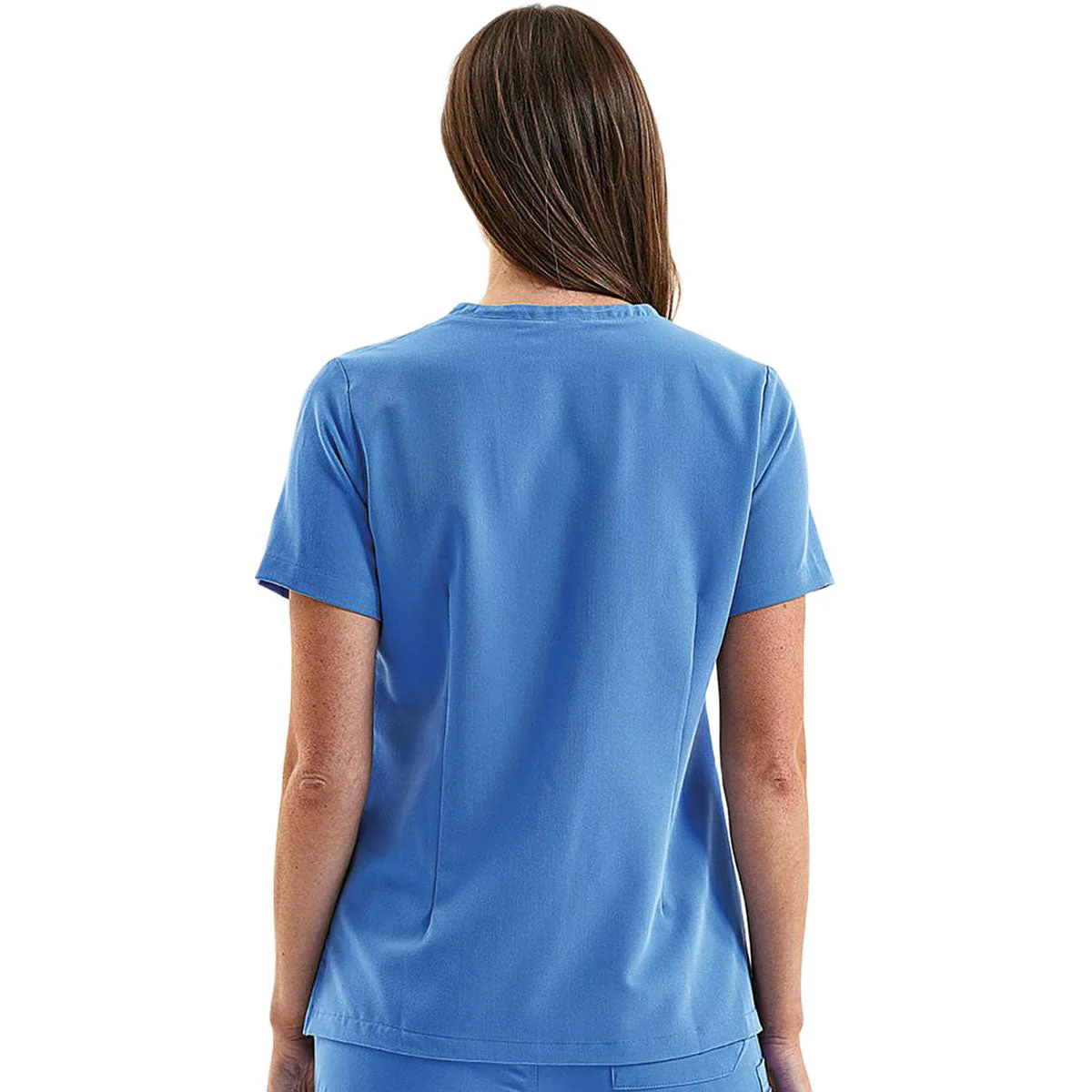 Onna Women's Ceil Blue Limitless V-Neck Stretch Scrub Top - Image 3