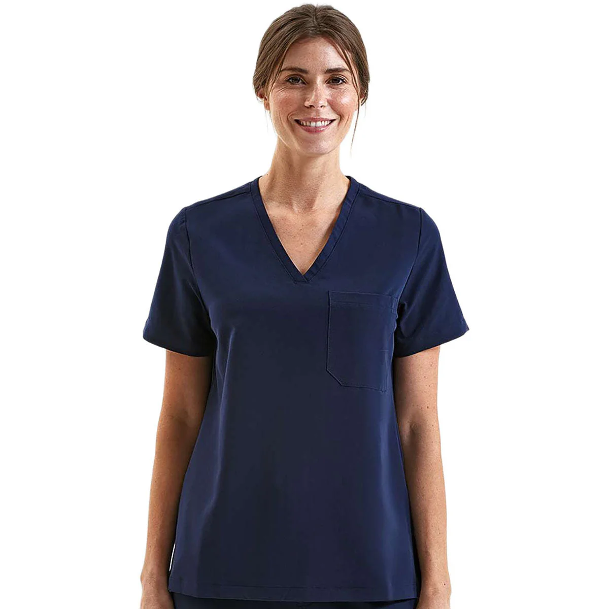 Onna Women's Navy Limitless V-Neck Stretch Scrub Top - Image 3