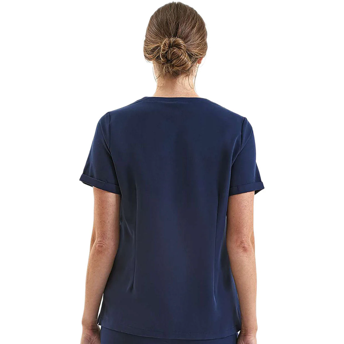 Onna Women's Navy Invisible V-Neck Stretch Scrub Top - Image 3