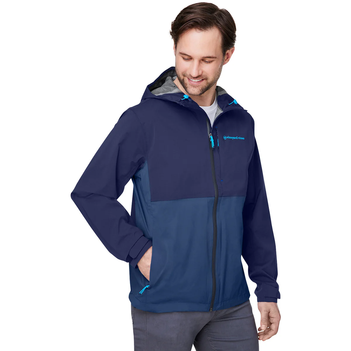 Vineyard Vines Men's Blue Blazer On-The-Go Packable Rain Shell - Image 6