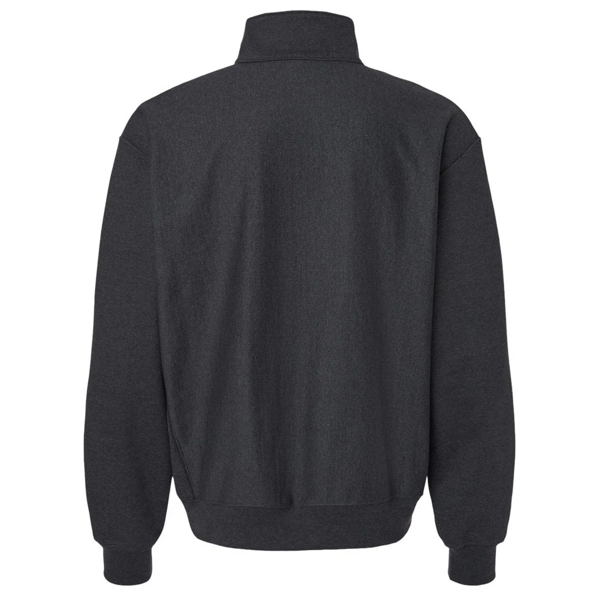 Hanes Unisex Charcoal Heather Beefy Sweats Premium Heavyweight Quarter-Zip Sweatshirt - Image 2