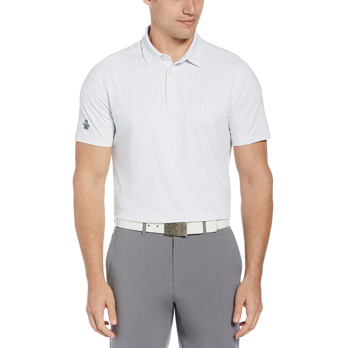 Original Penguin Men's Bright White Short Sleeve Pete Print Polo - Image 3