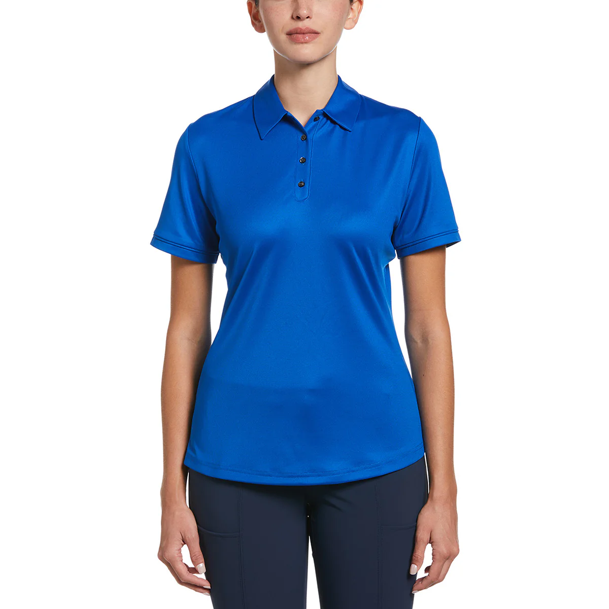 Original Penguin Women's Magnetic Blue Solid Polo - Image 4