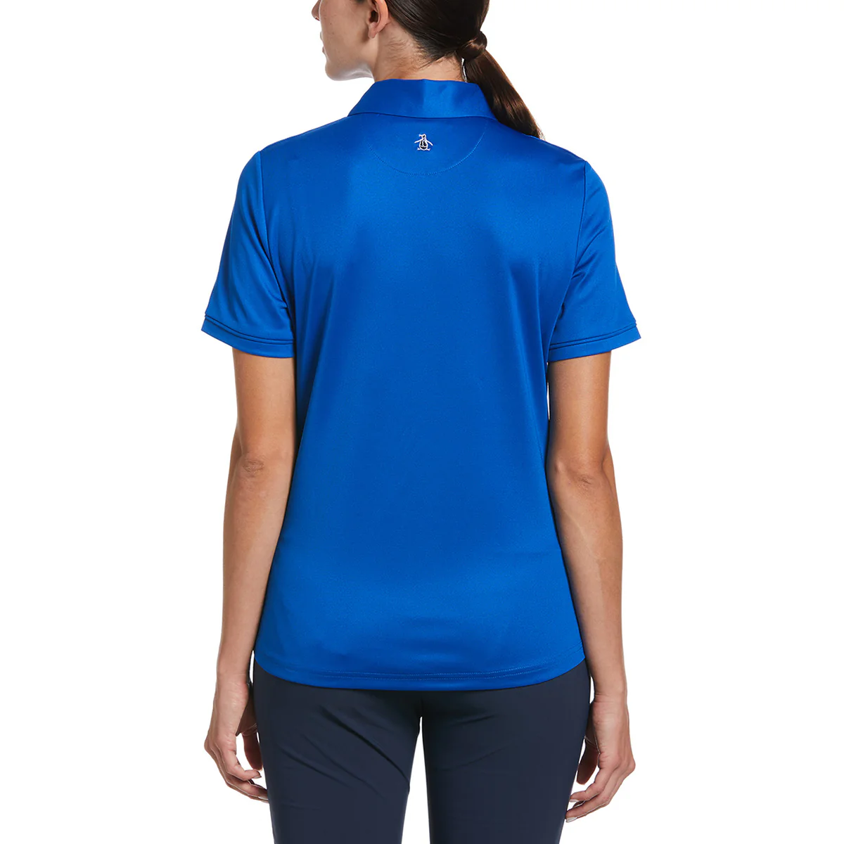 Original Penguin Women's Magnetic Blue Solid Polo - Image 5
