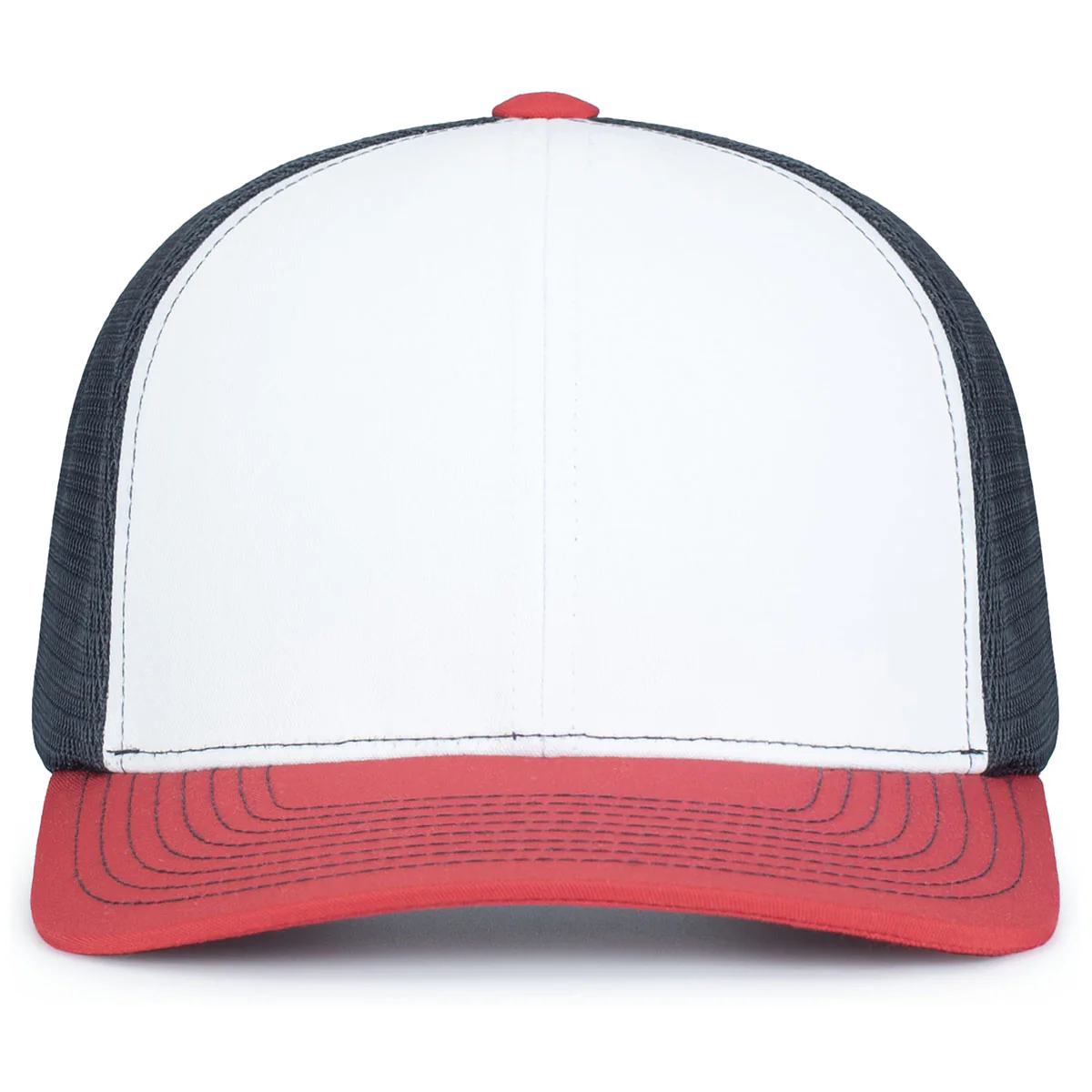 Pacific Headwear White/Navy/RedContrast Stitch Trucker Pacflex Snapback Cap - Image 2