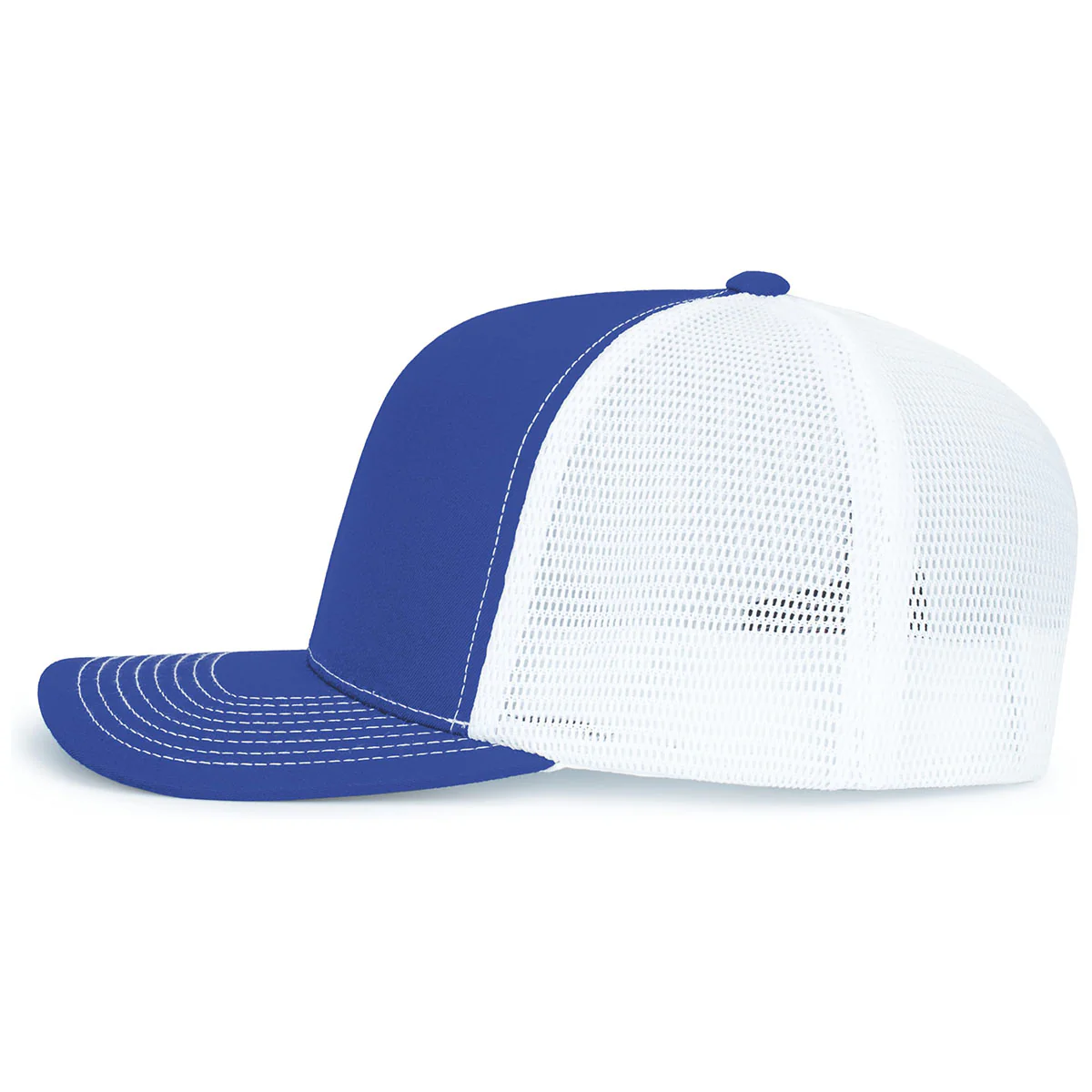 Pacific Headwear Royal/White/RoyalContrast Stitch Trucker Pacflex Snapback Cap - Image 4