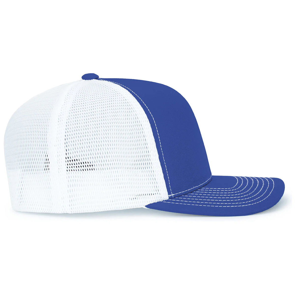 Pacific Headwear Royal/White/RoyalContrast Stitch Trucker Pacflex Snapback Cap - Image 5