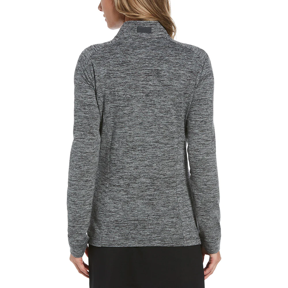 Perry Ellis Women's Grey Heather 1/4 Zip Pullover - Image 5