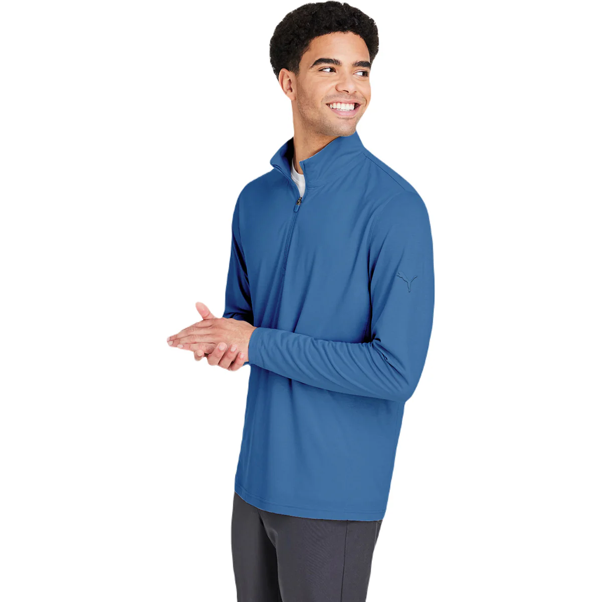 Puma Golf Men's Lake Blue Bandon Quarter-Zip - Image 6