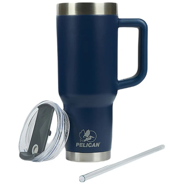 Pelican Navy Porter 40 oz. Recycled Double Wall Stainless Steel Travel Tumbler - Image 4