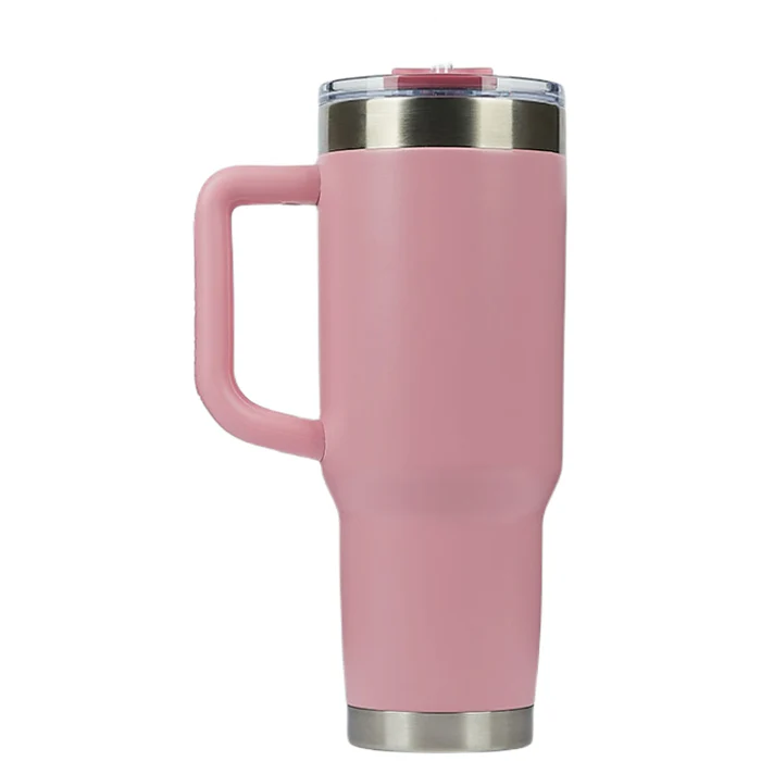 Pelican Pink Porter 40 oz. Recycled Double Wall Stainless Steel Travel Tumbler - Image 3