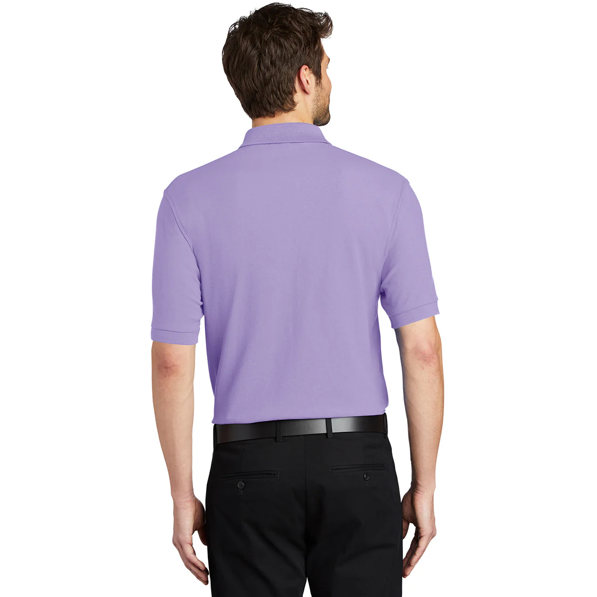 Port Authority Men's Bright Lavender Silk Touch Polo - Image 4