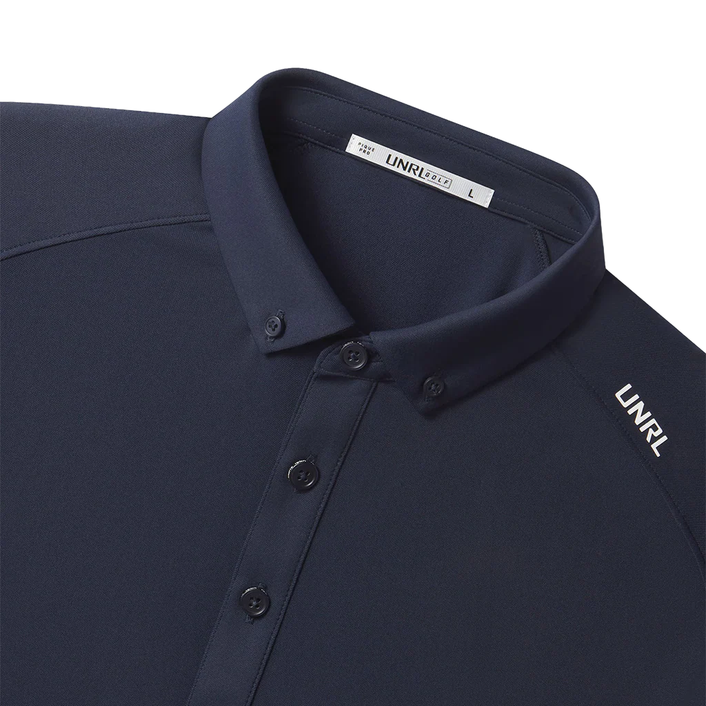 UNRL Men's Navy Pique Pro Polo - Image 3