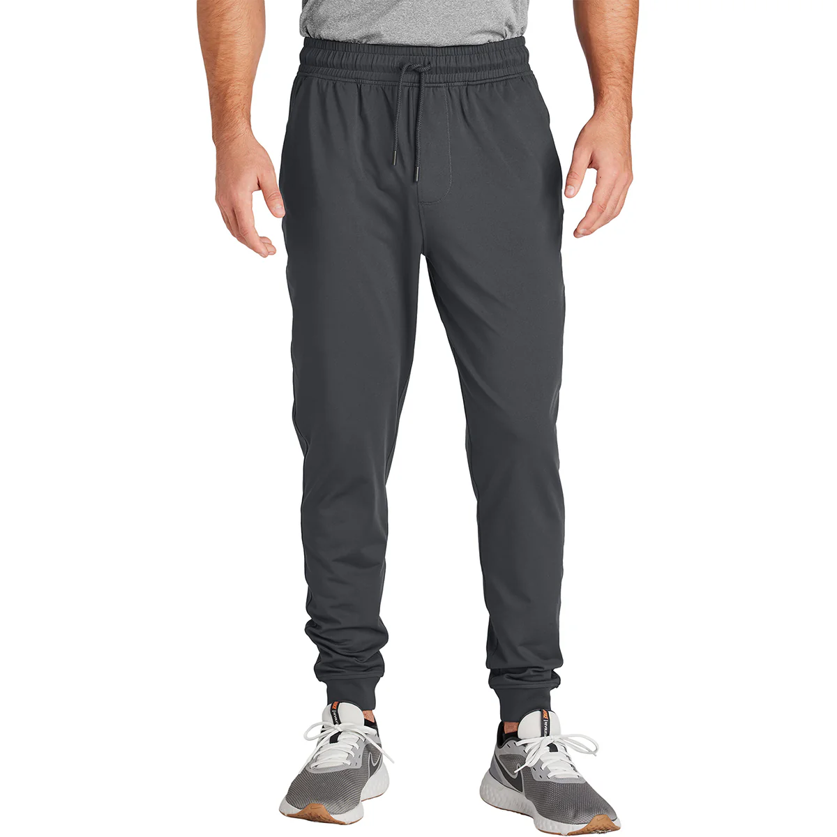 Sport-Tek Men's Charcoal Grey Sport-Wick Stretch Jogger - Image 3