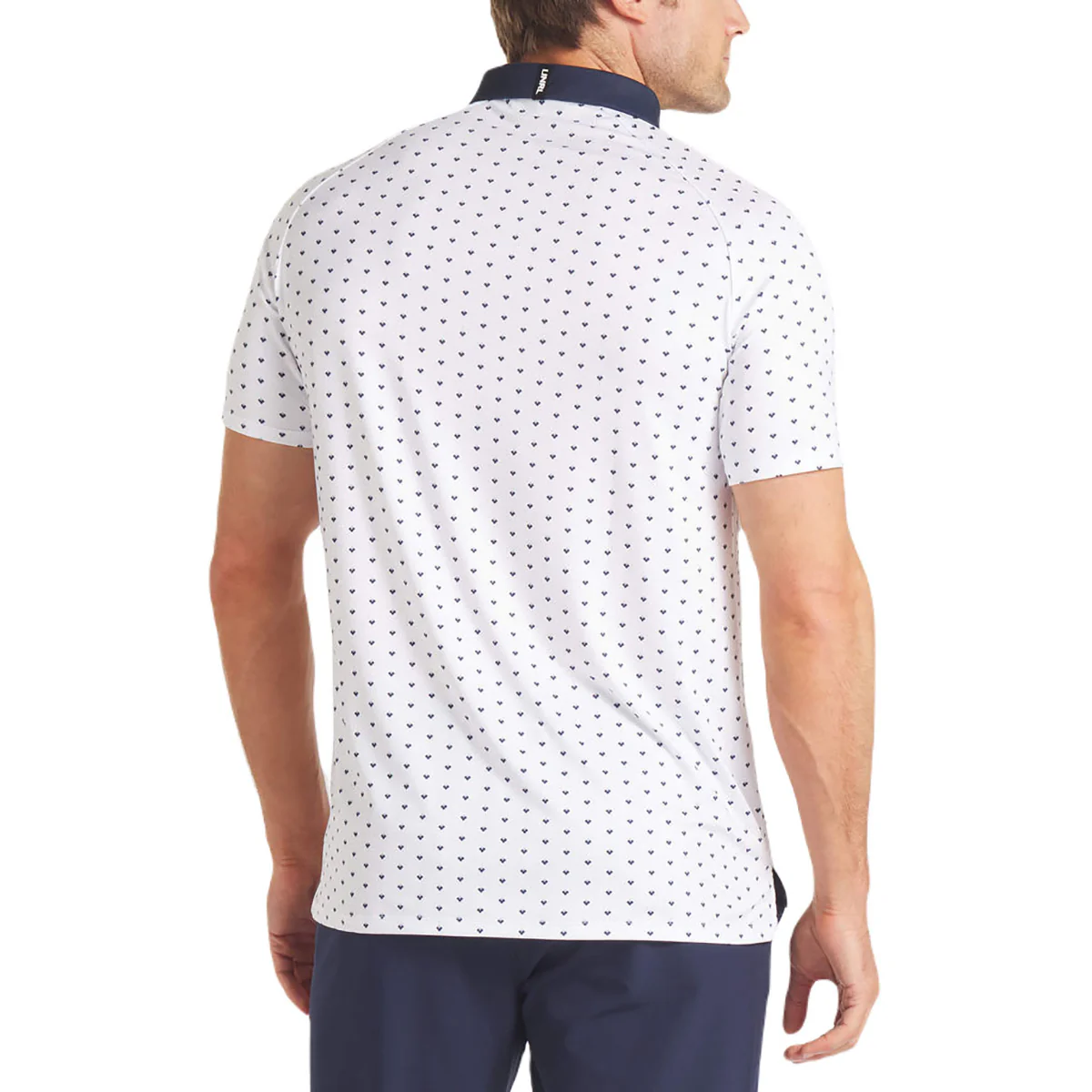 UNRL Men's White-Navy Quattro Polo - Image 4