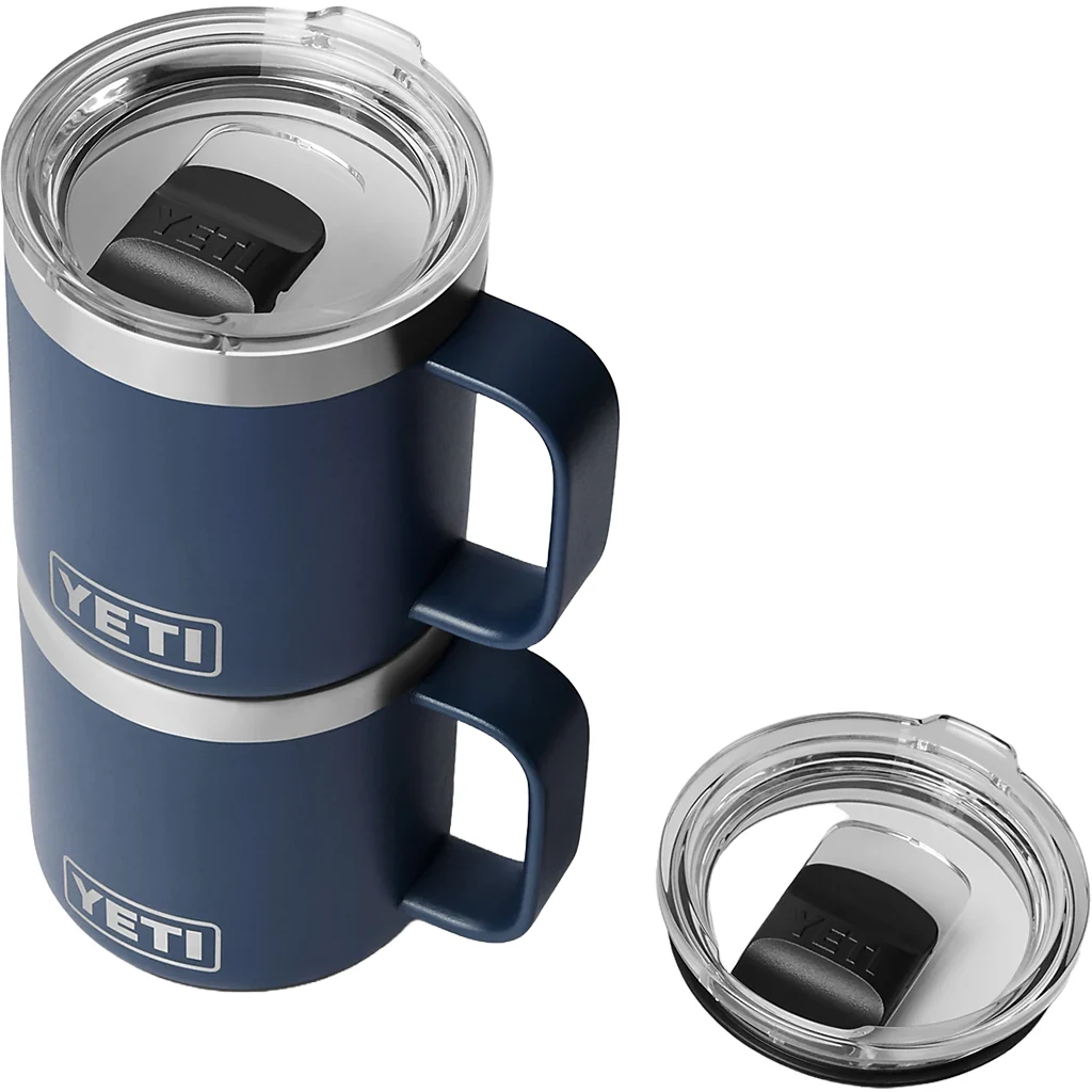 YETI Navy Rambler 10 oz Stackable Mug with Durasip Ceramic Lining - Image 4