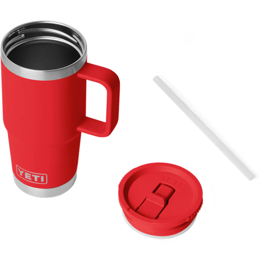 YETI Rescue Red Rambler 20 oz Travel Straw Mug with Color-Matched Straw Lid - Image 3