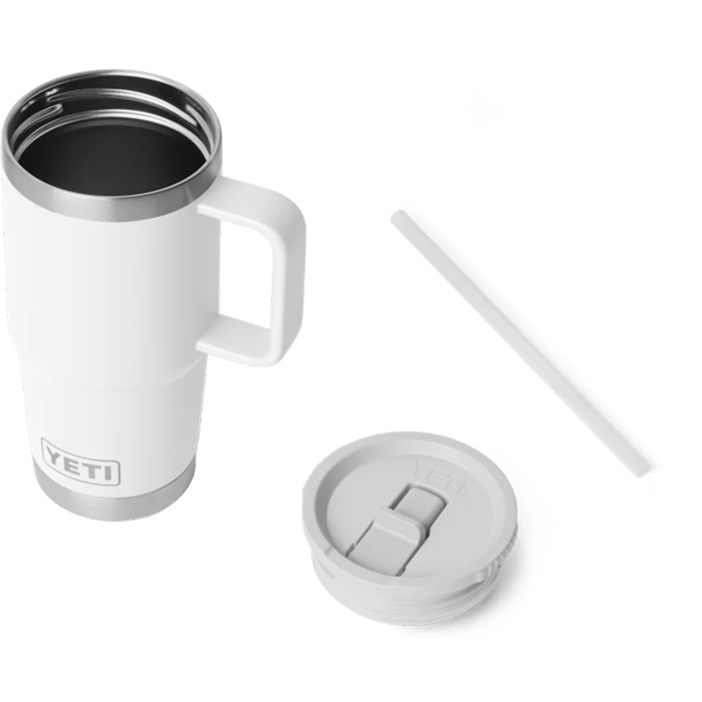 YETI White Rambler 20 oz Travel Straw Mug with Color-Matched Straw Lid - Image 3