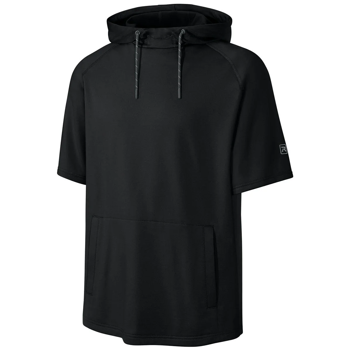 Richardson Men's Black Charge Performance Fleece Short Sleeve Hoodie