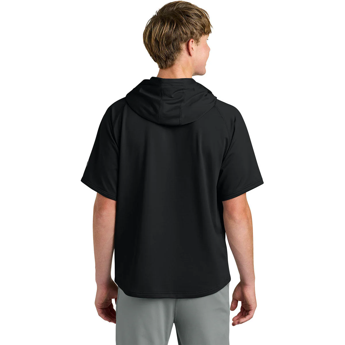 Richardson Men's Black Charge Performance Fleece Short Sleeve Hoodie - Image 4