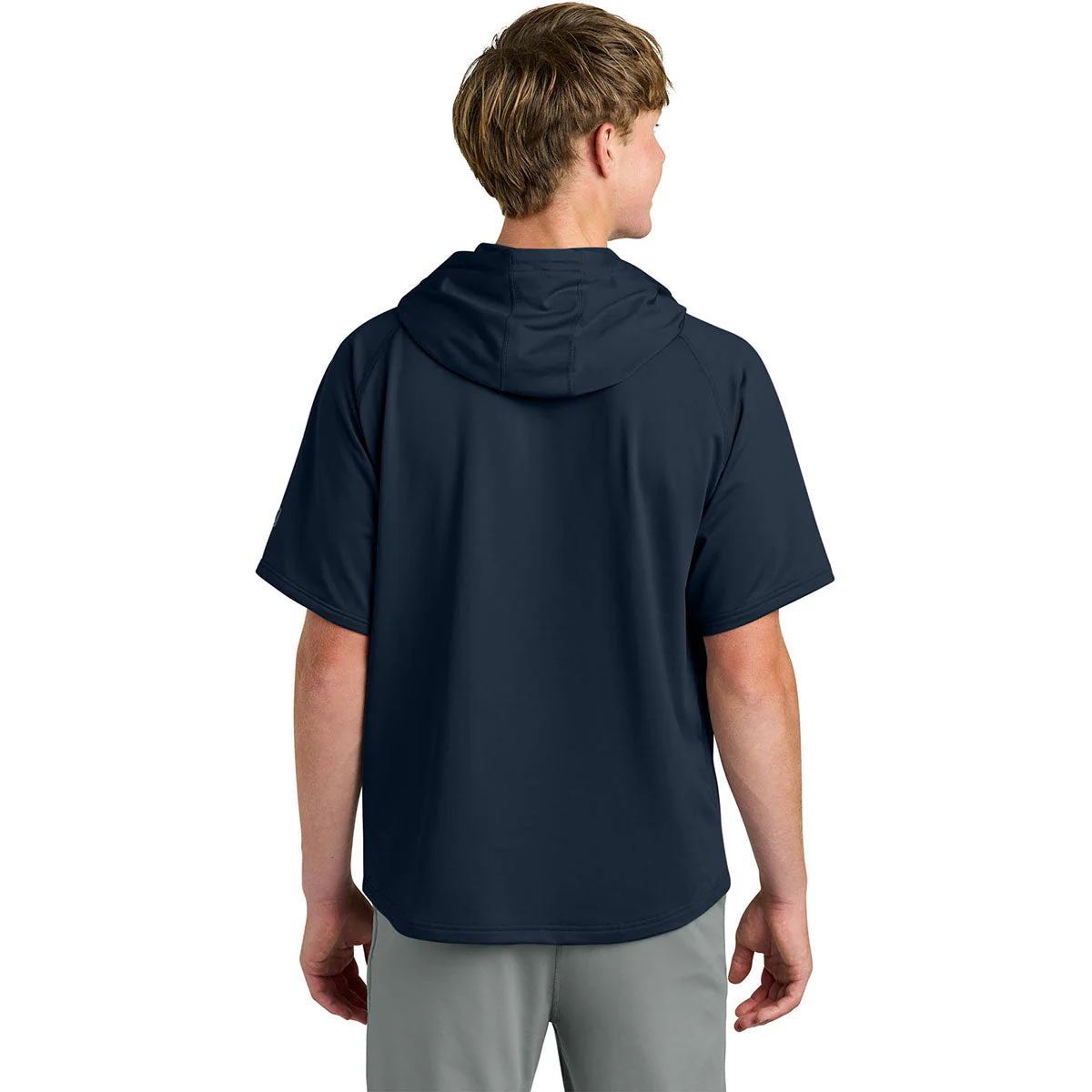 Richardson Men's Navy Charge Performance Fleece Short Sleeve Hoodie - Image 4