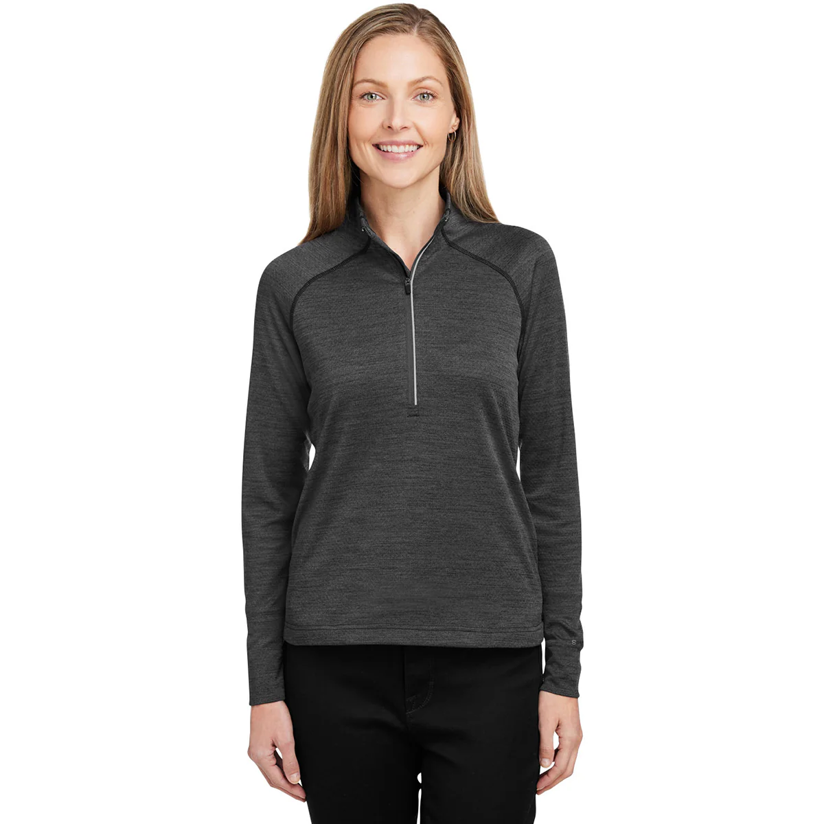 Spyder Women's Black Jaspe Mission Half-Zip - Image 4