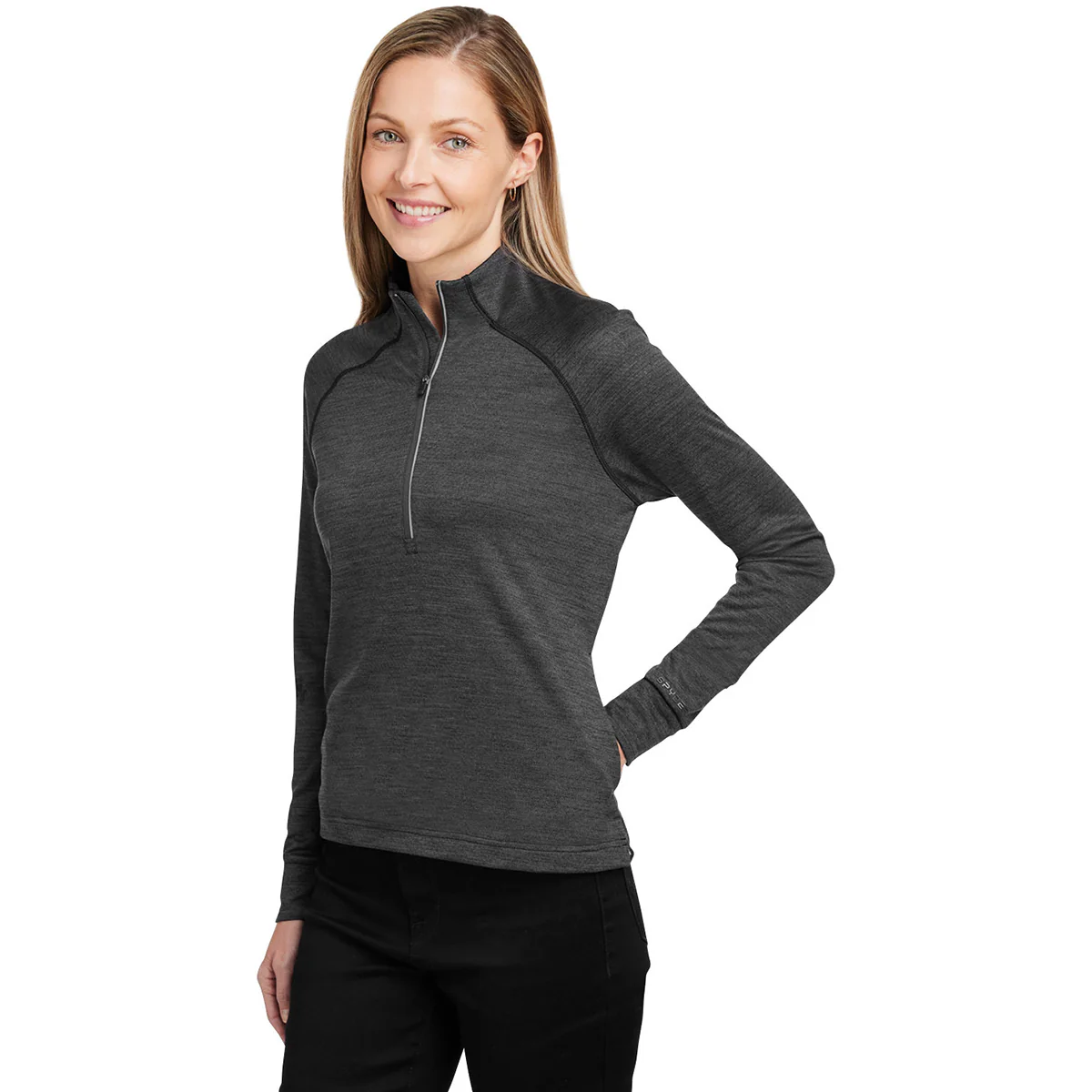 Spyder Women's Black Jaspe Mission Half-Zip - Image 6