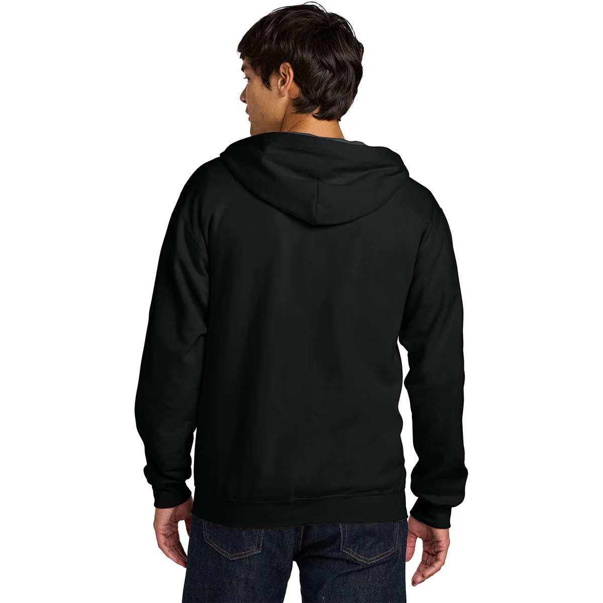 Gildan Men's Black Softstyle Midweight Fleece Full-Zip Hooded Sweatshirt - Image 4