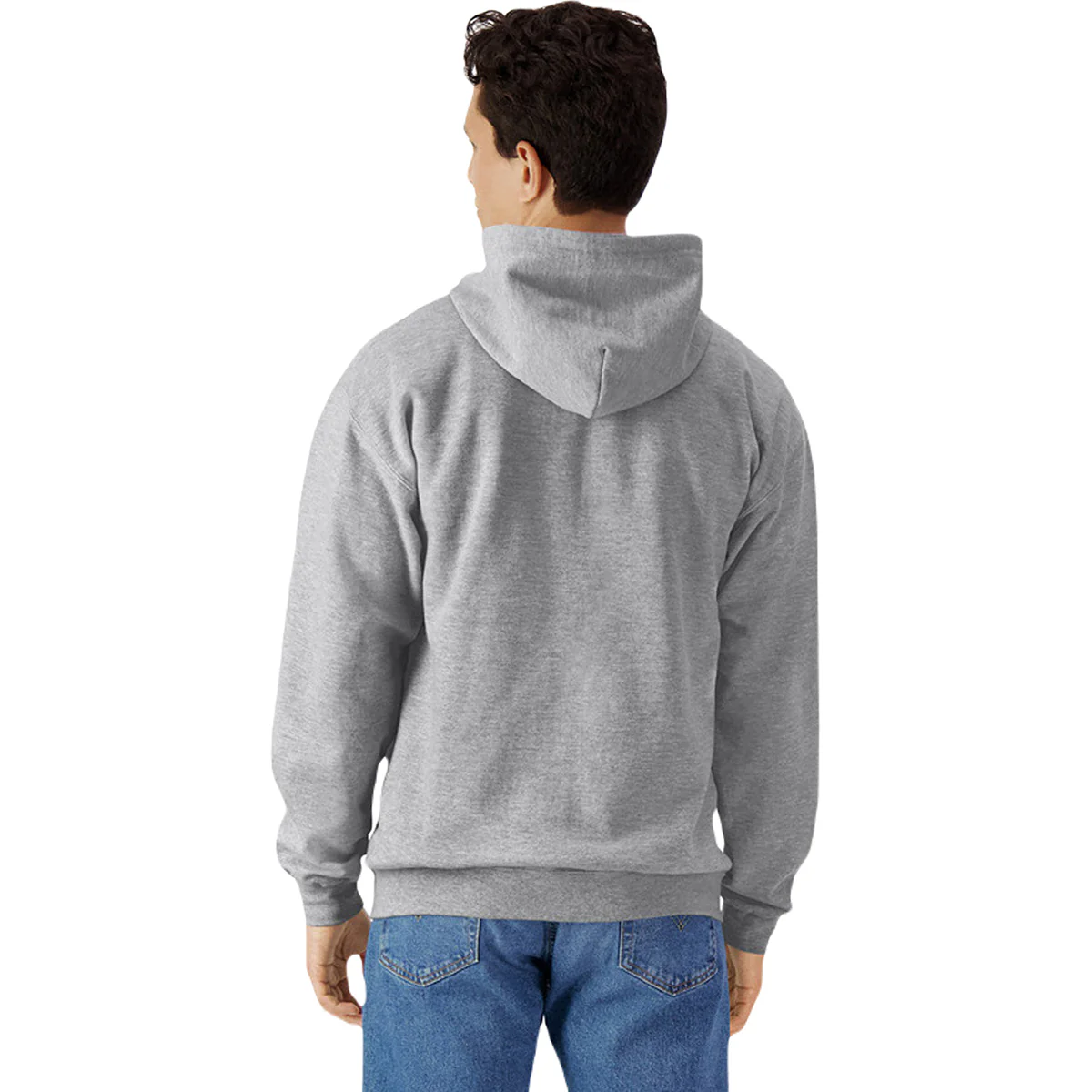 Gildan Unisex Rs Sport Grey Softstyle Fleece Hooded Sweatshirt - Image 2